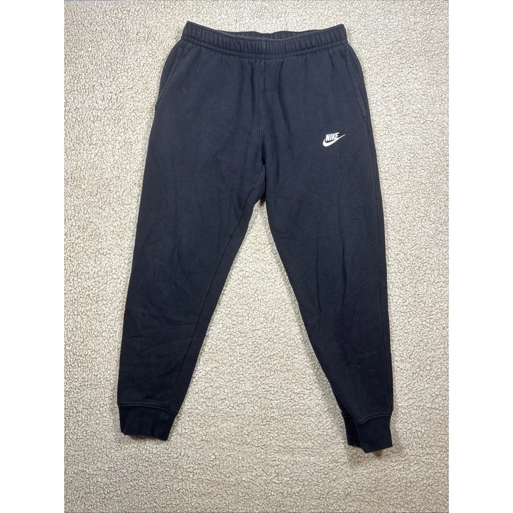 Nike Pants Mens Medium Black Fleece Sweatpants Joggers Elastic Waist BV2671-010